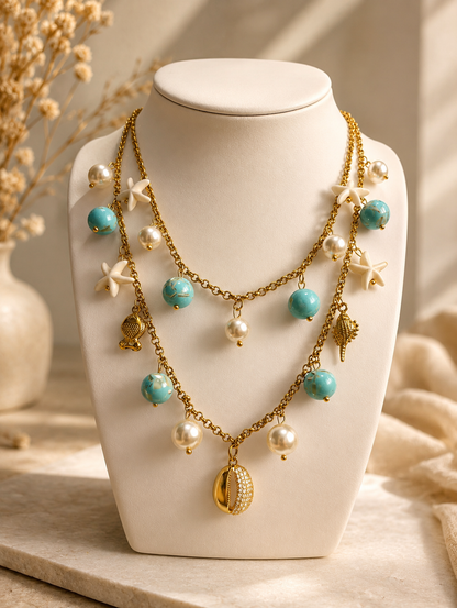 Coastal Pearl Necklace 🤍🐚- Code N2019