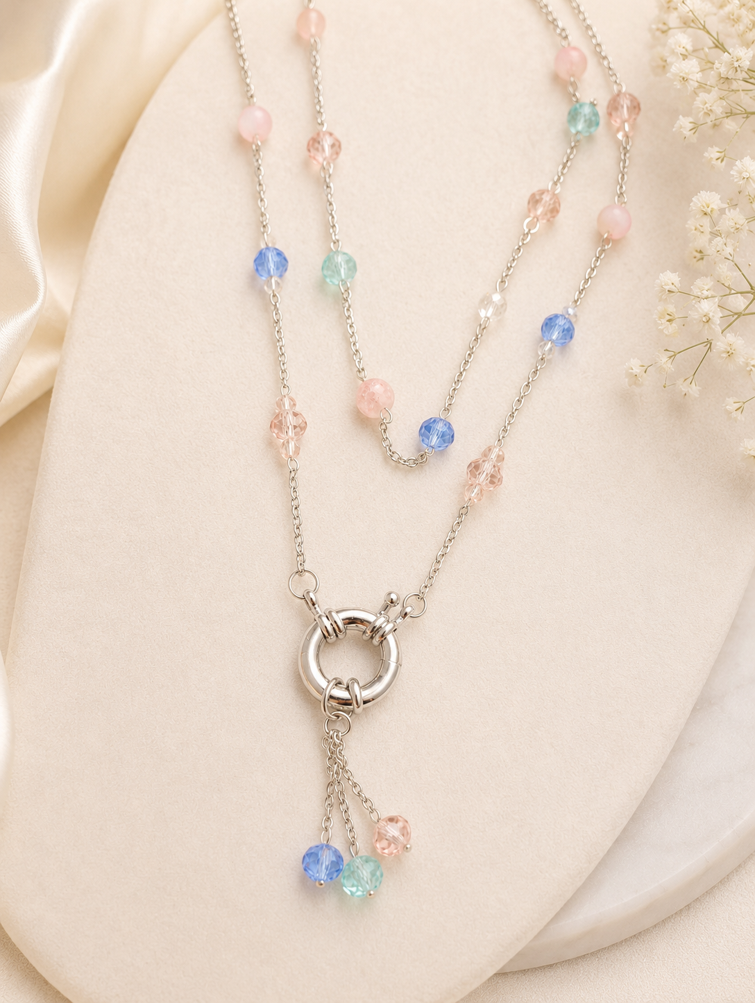 Cotton Candy Necklace 🍬🩵🌸 Code N2010
