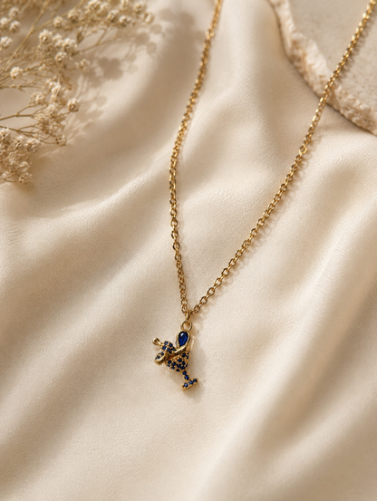 Champagne Celebration Necklace  ( Navy blue )🥂 💙 - Code N2025