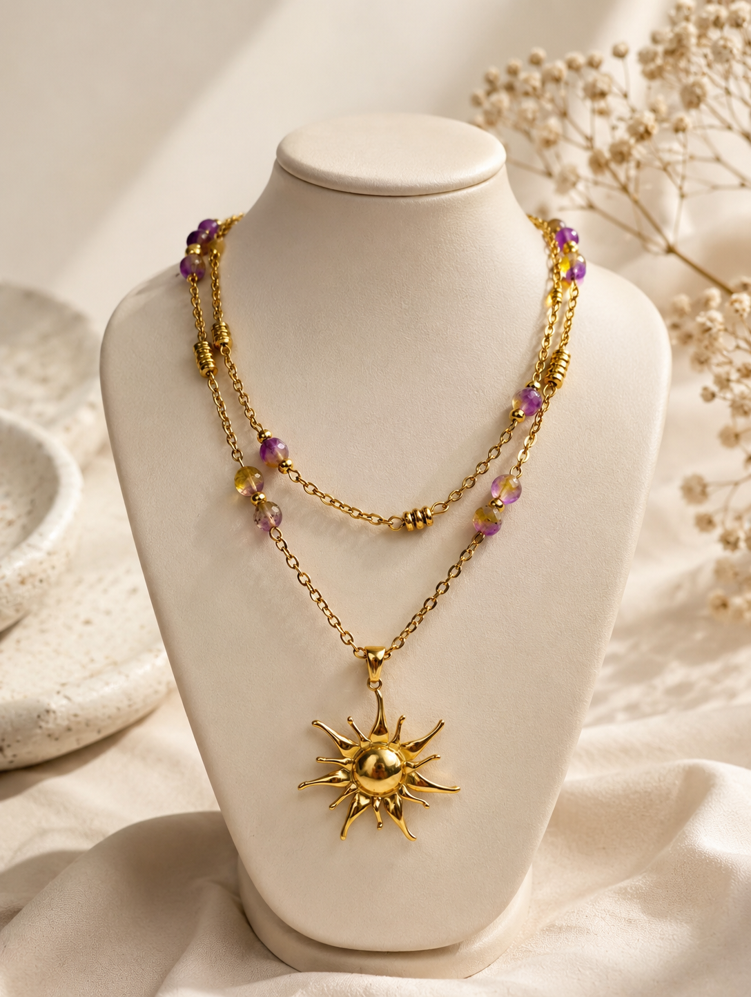 Golden Sunbeam Necklace ☀️💜 - Code N