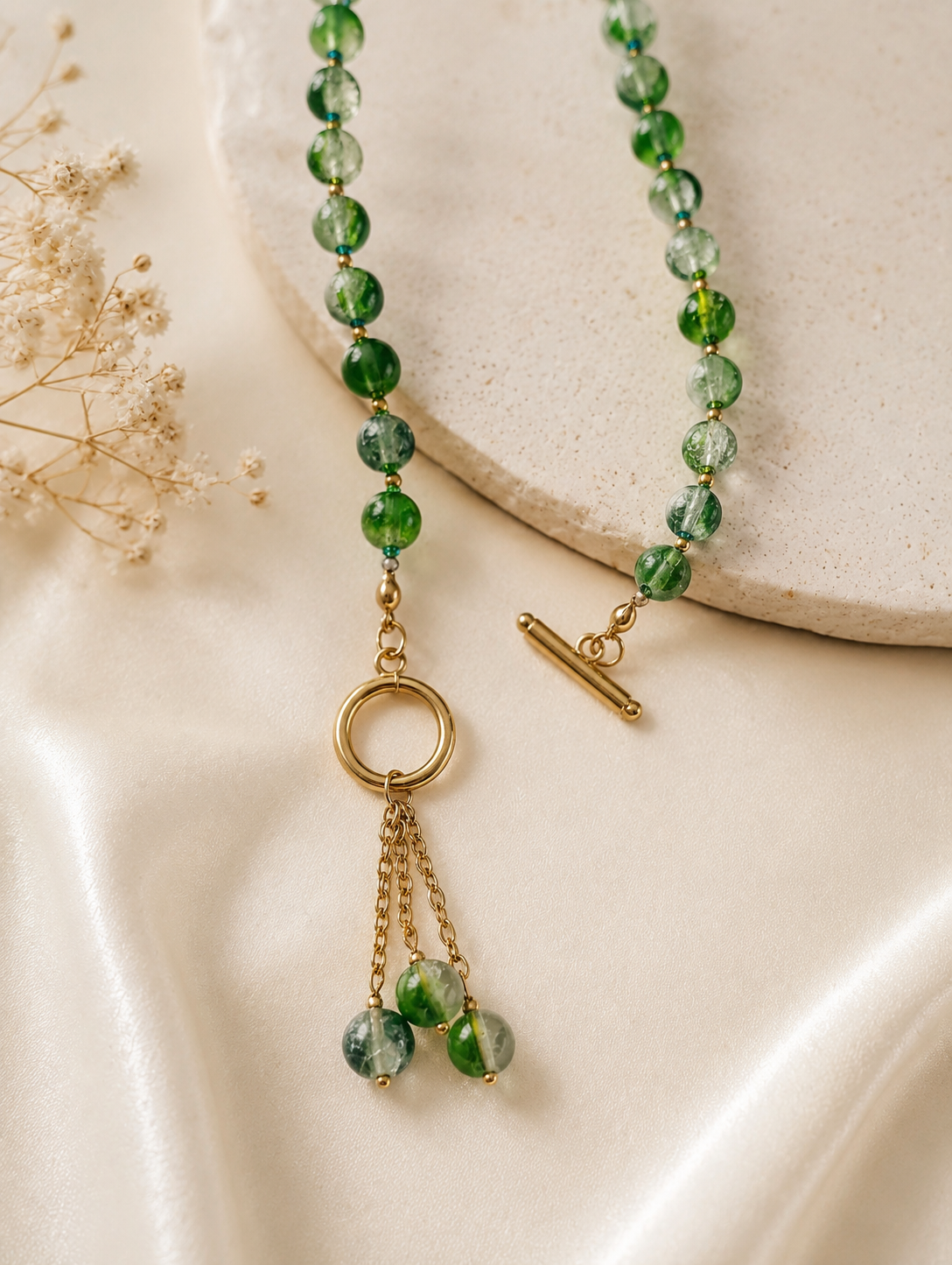 Green Marble Drop Necklace🟢 - Code N2022
