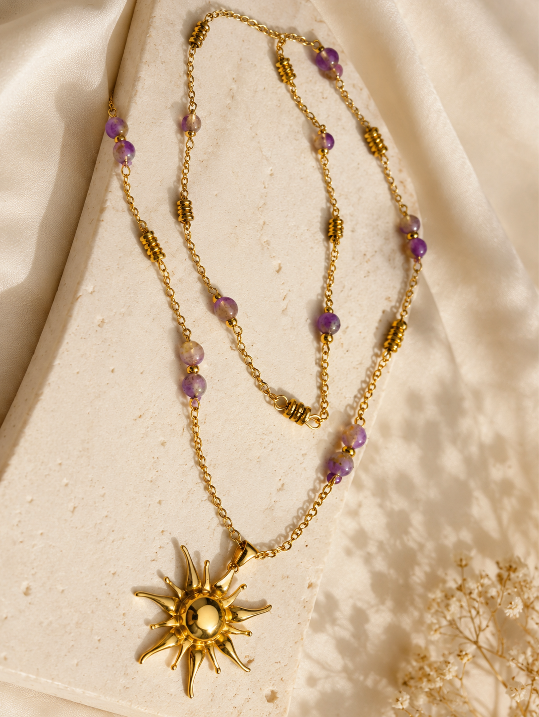 Golden Sunbeam Necklace ☀️💜 - Code N