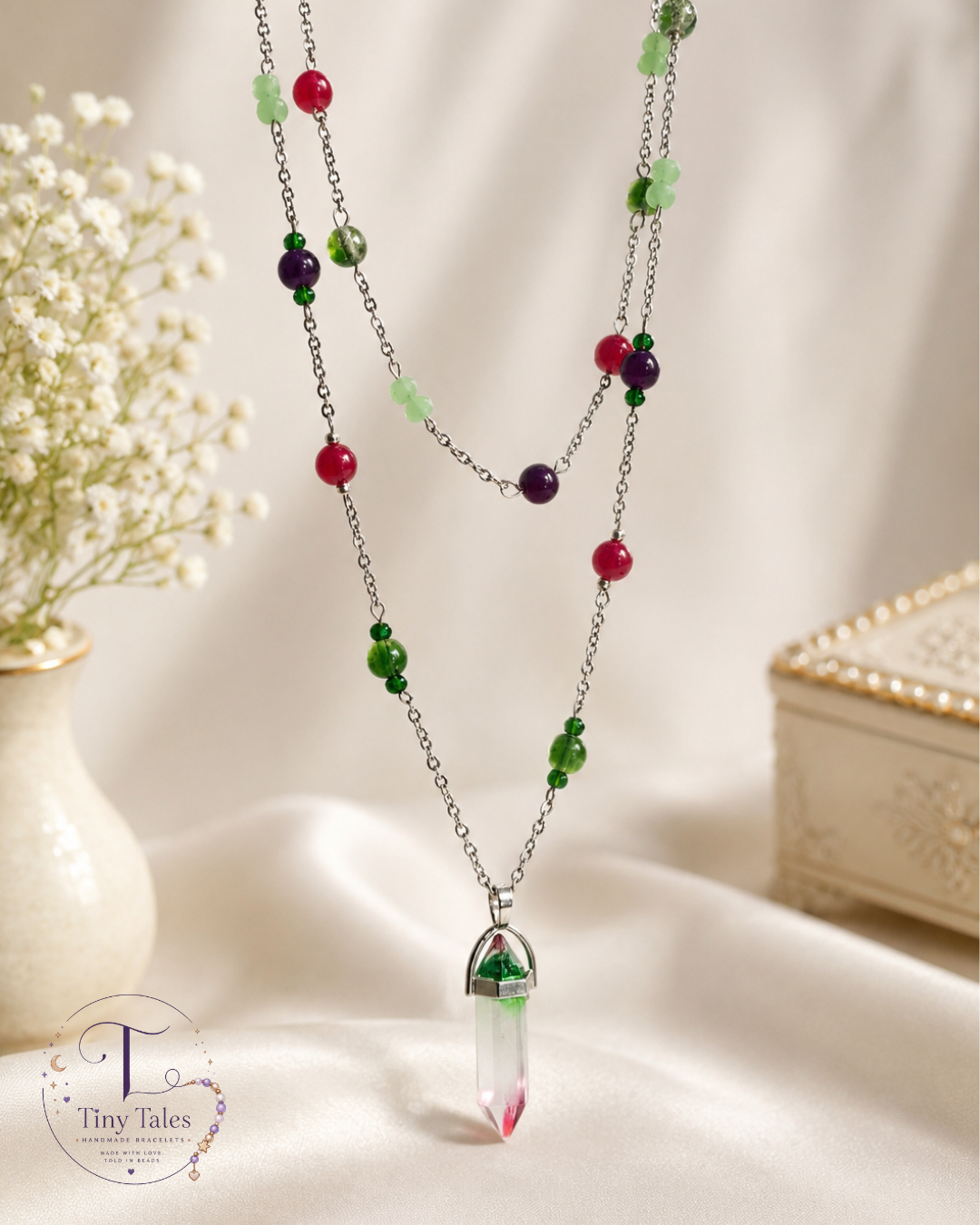 Watermelon Crystal Necklace 🍉✨