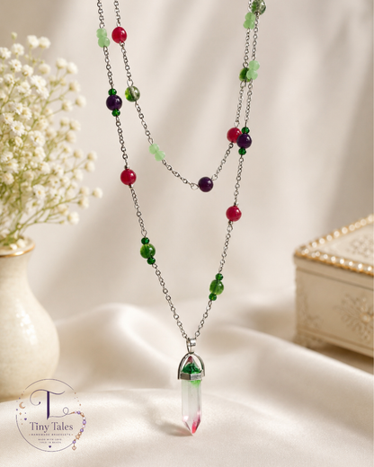 Watermelon Crystal Necklace 🍉✨