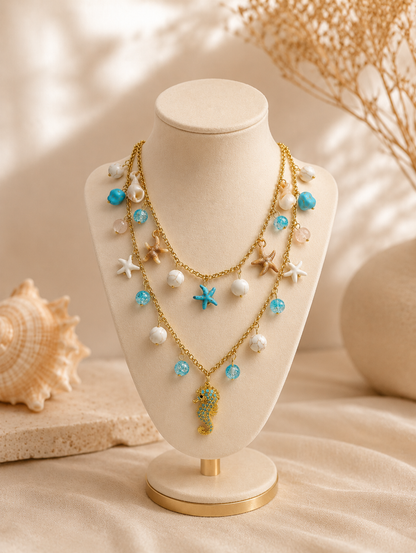 Ocean Breeze Seahorse Necklace 🩵🌊 - Code N2018