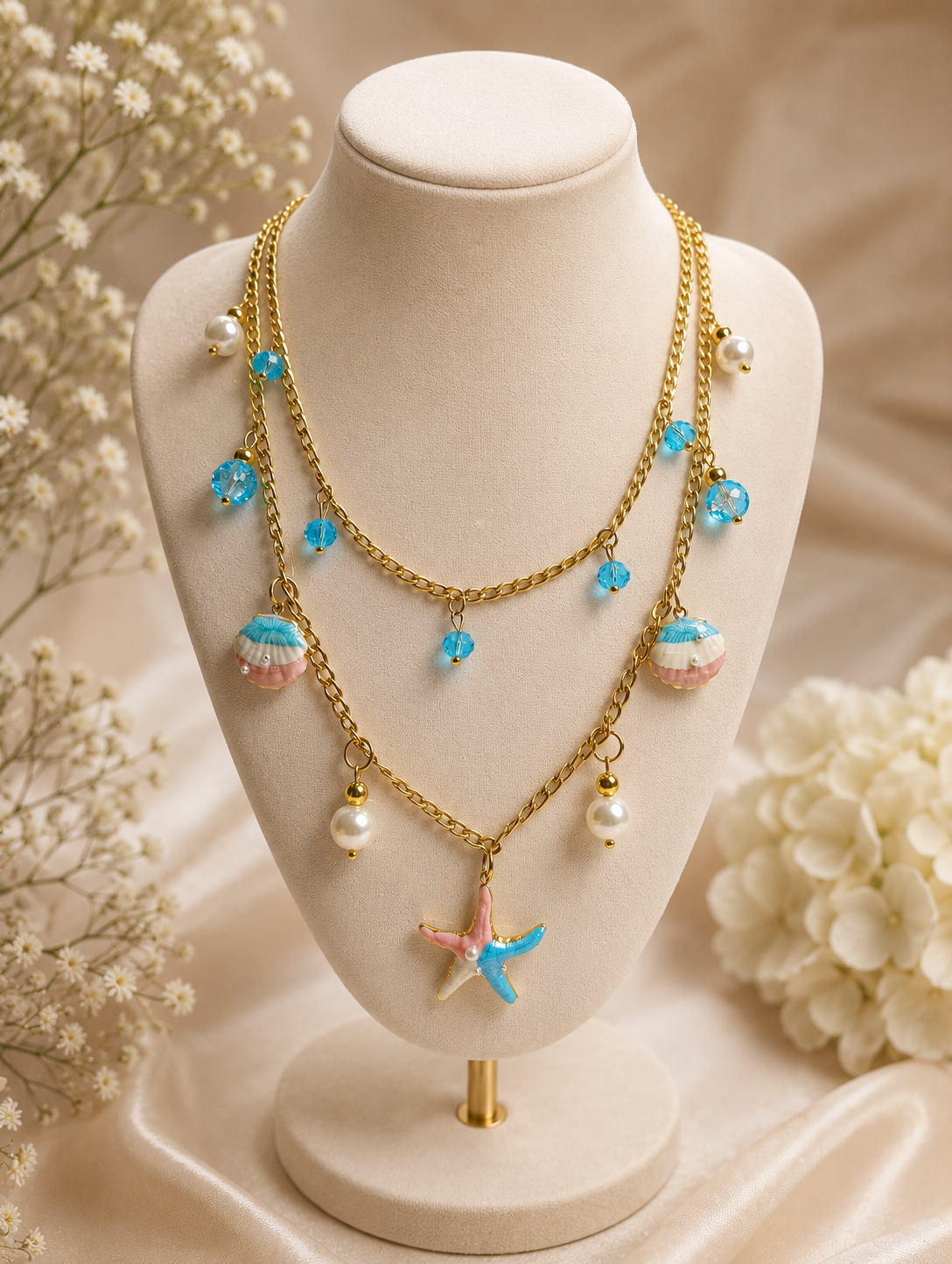 Seaside Charm Layered Necklace 💙✨ - Code N2021