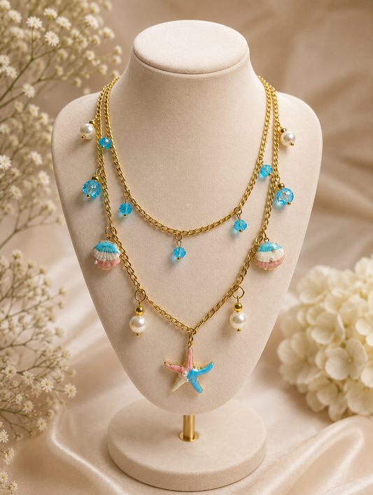 Seaside Charm Layered Necklace 💙✨ - Code N2021