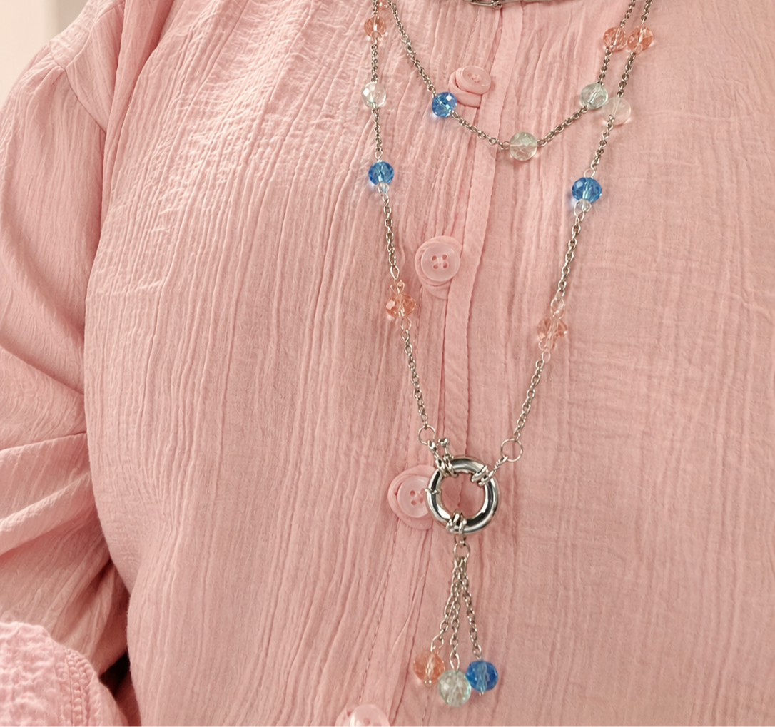 Cotton Candy Necklace 🍬🩵🌸 Code N2010