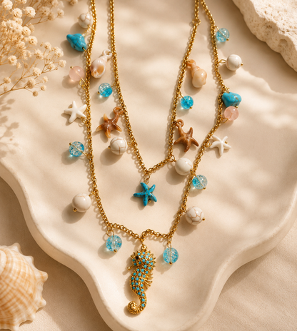Ocean Breeze Seahorse Necklace 🩵🌊 - Code N2018