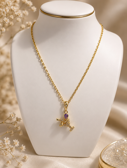 Champagne Celebration Necklace  ( Purple )🥂 💜 - Code N2024